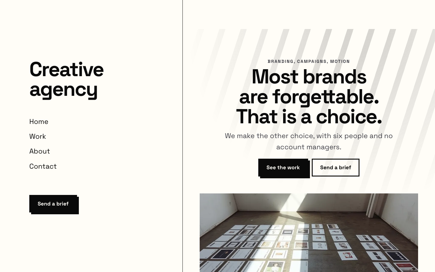The home page of the Creative agency design