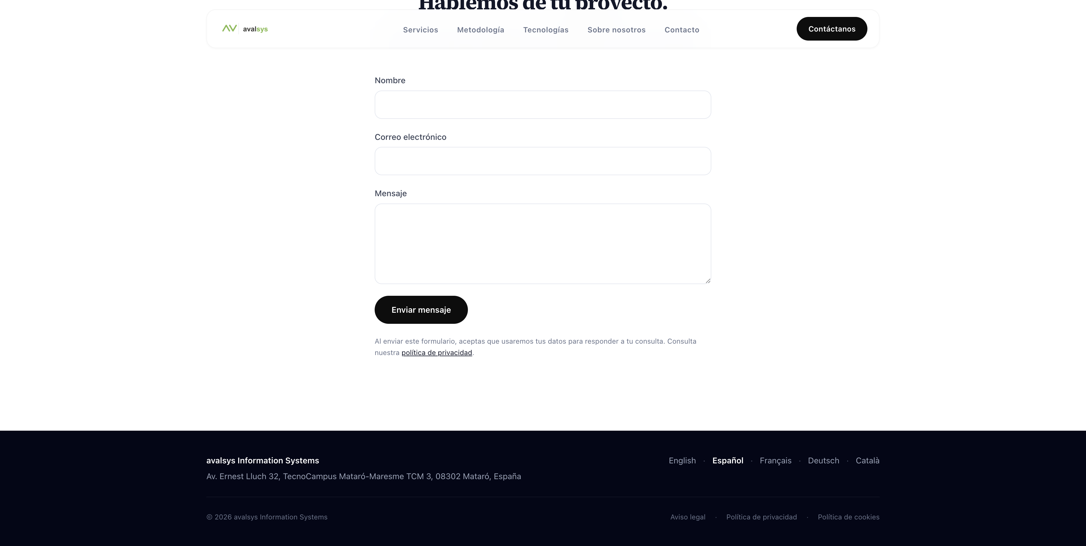 The home page of avalsys